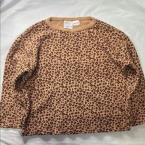 Zara(2-3yrs) Leopard Print waffle long tee